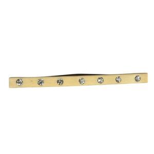 Art Deco carved bone rhinestone bar brooch.